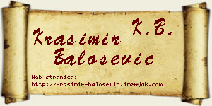 Krasimir Balošević vizit kartica